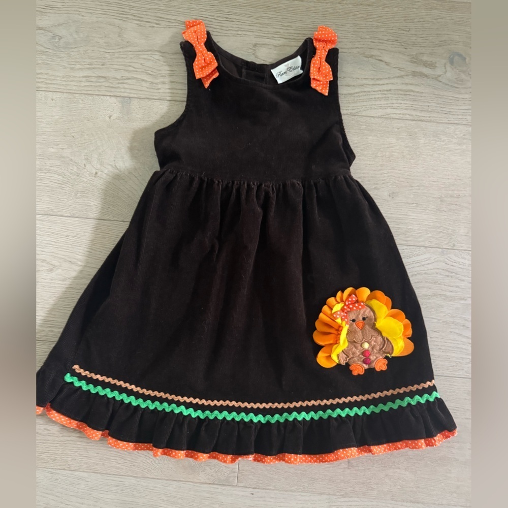 Rare Editions Girls Corduroy Thanksgiving Dress size 5